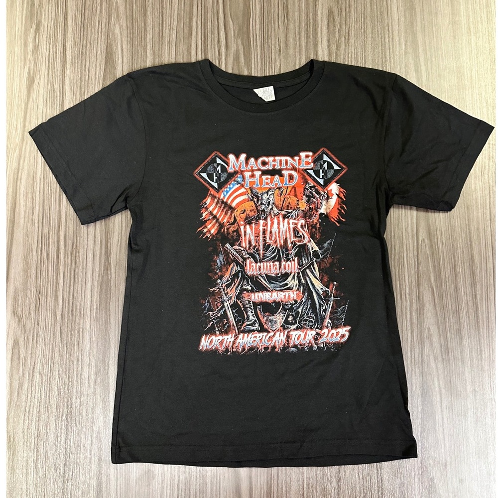 New Machine Head‎ North American Tour 2025 T-Shirt Men's Medium In Flames Metal